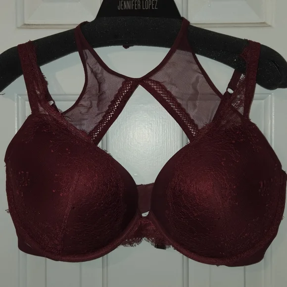 Victoria's Secret: Very Sexy Push-up Harness Burgundy Red Lace Bra. Size 40DD. - Picture 10 of 15